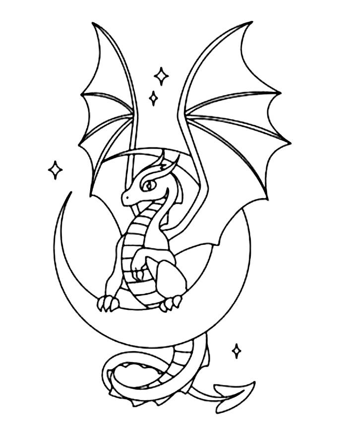 Crystal Dragon Coloring Page