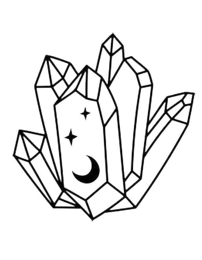 Crystal Line Art Coloring Page