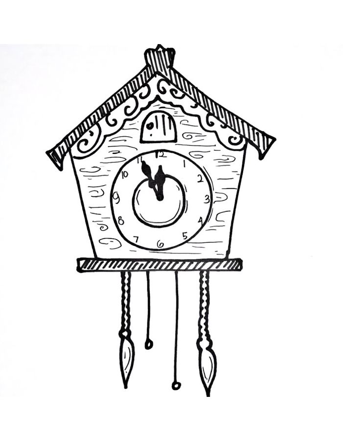 Cuckoo Clock Coloring Page