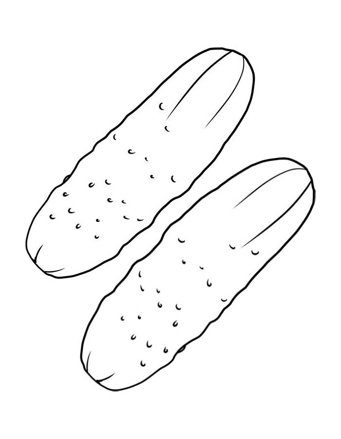 Cucumber drawing coloring page
