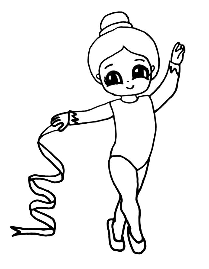 Cute Acrobatic Girl Gymnast Coloring Page