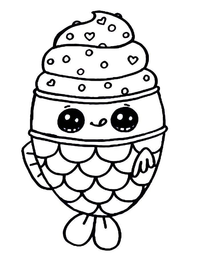 Cute Ah-boong Dessert Coloring Page