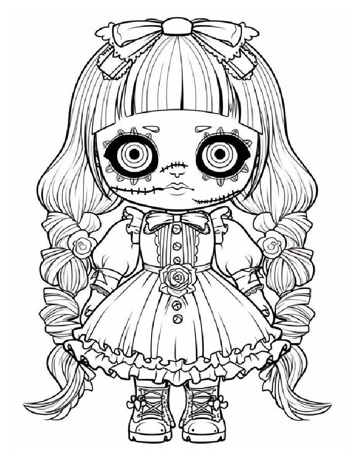 Cute And Creepy Finished Coloring Page