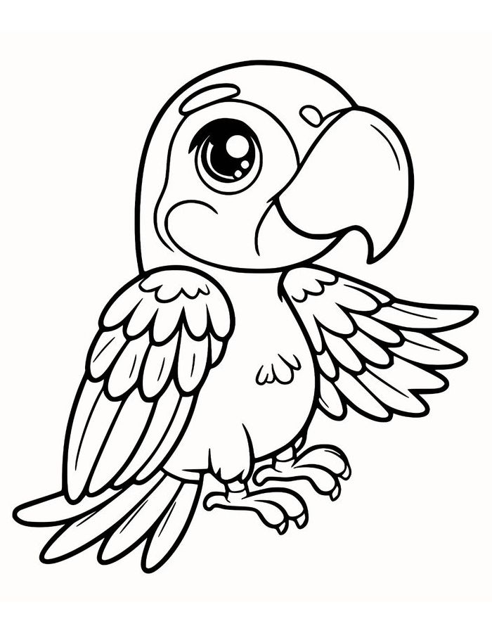 Cute Baby Parrot Coloring Page