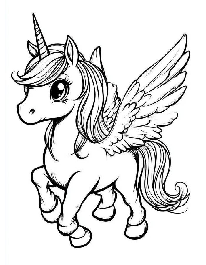 Cute Baby Pegasus Coloring Page