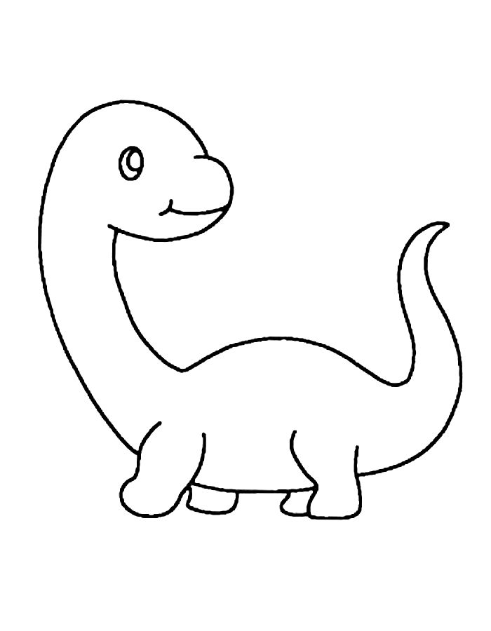 Cute Brachiosaurus Coloring Page