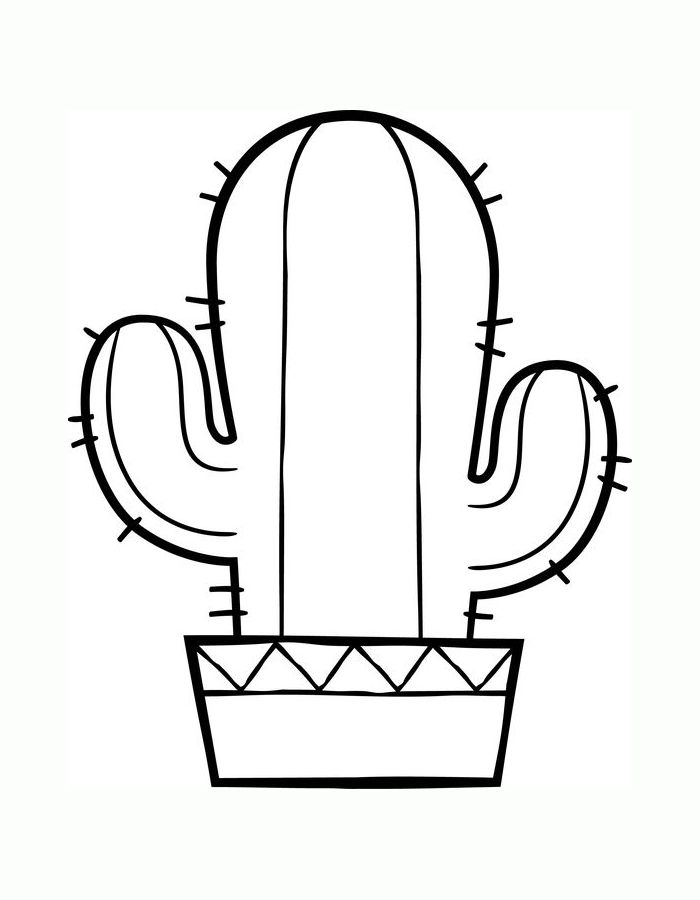 Cute Cactus Coloring Page