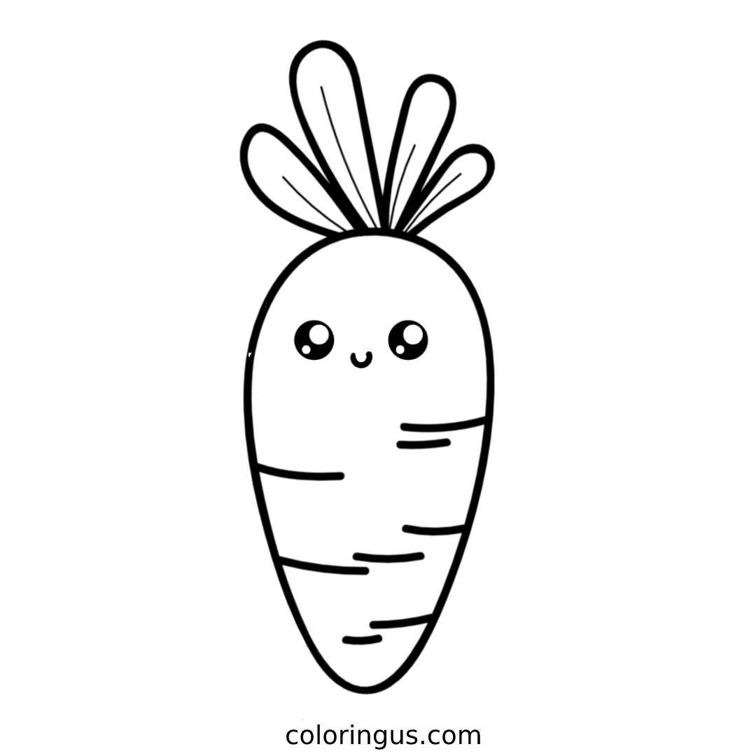 Cute Carrot PDF Coloring Page