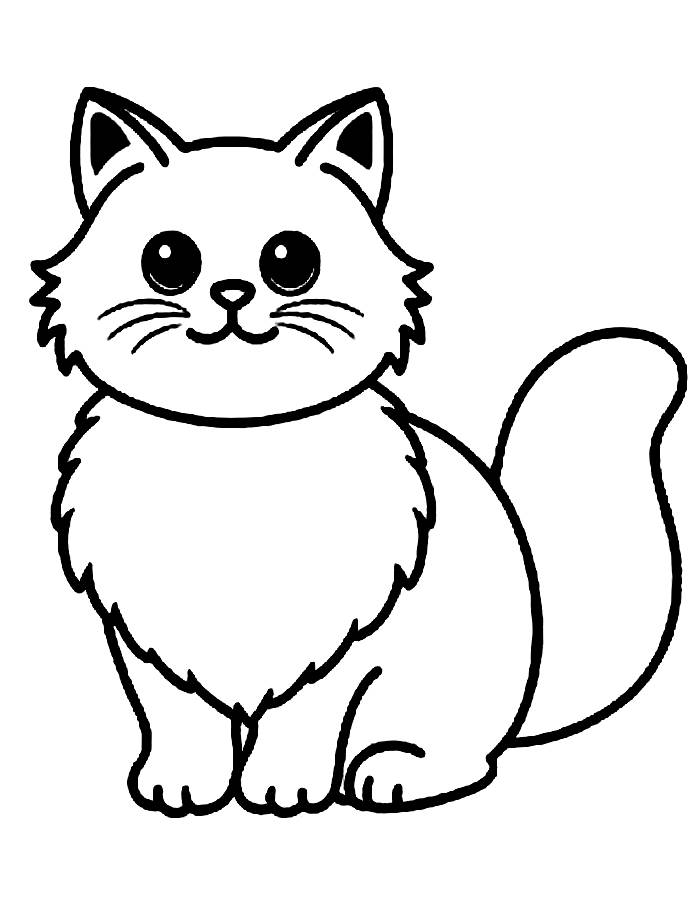 Cute Cat Drawing For Toddlers