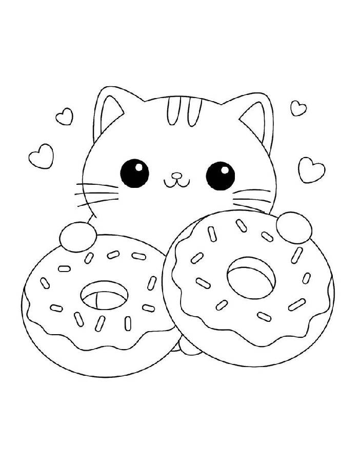 Cute Cat With Donuts
