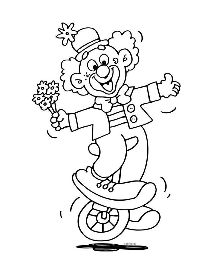 Cute Clown Coloring Page