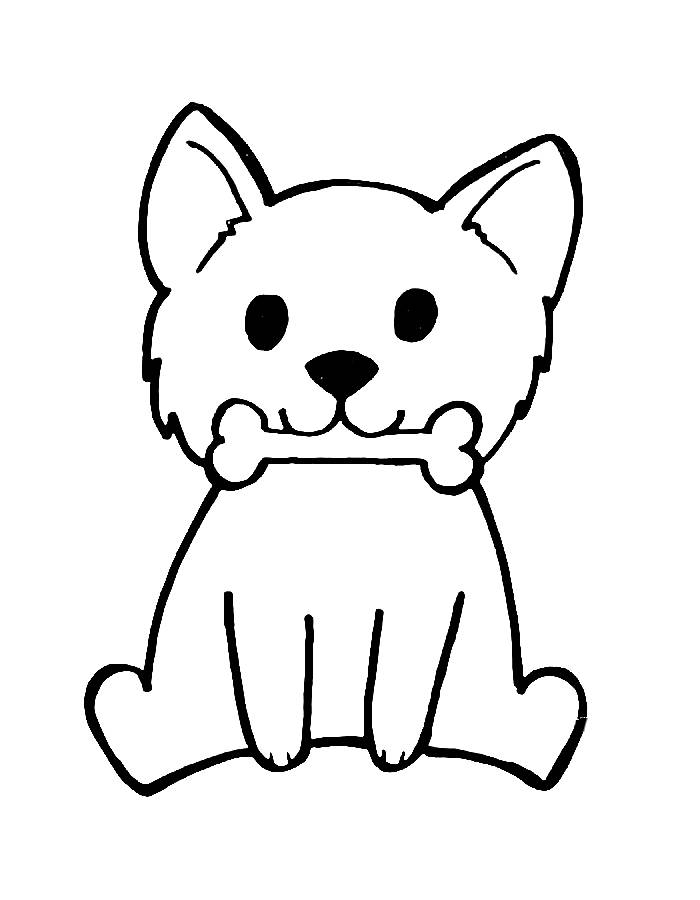 Cute Corgi Puppy Coloring Page