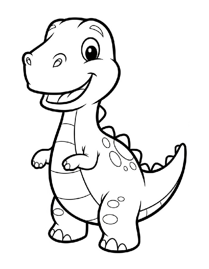 Cute Dinosaur Coloring Page