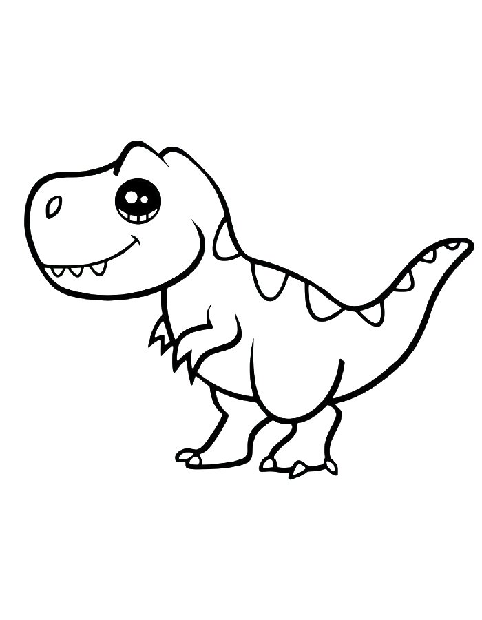 Cute Dinosaurs Coloring Page