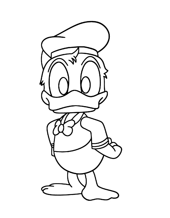 Cute Donald Duck Coloring Page