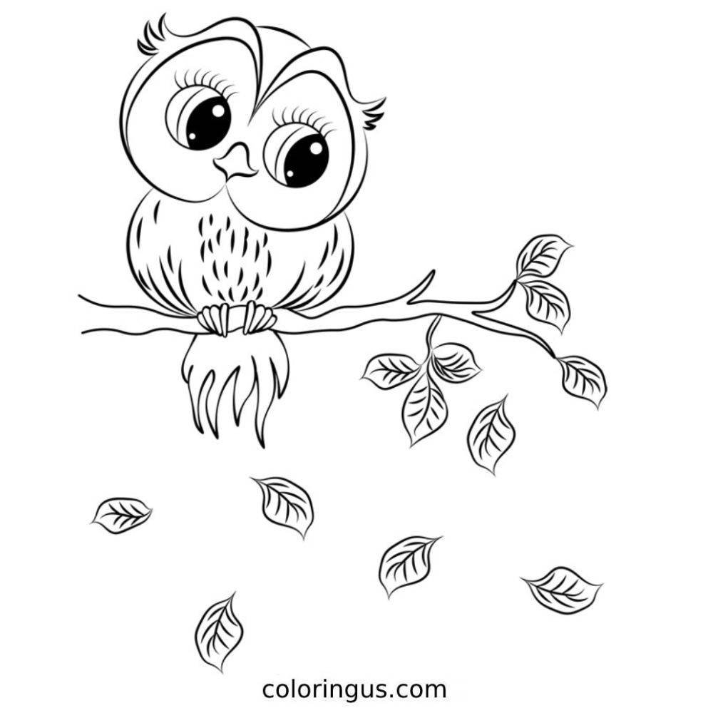 Autumn Cute Fall Coloring Page