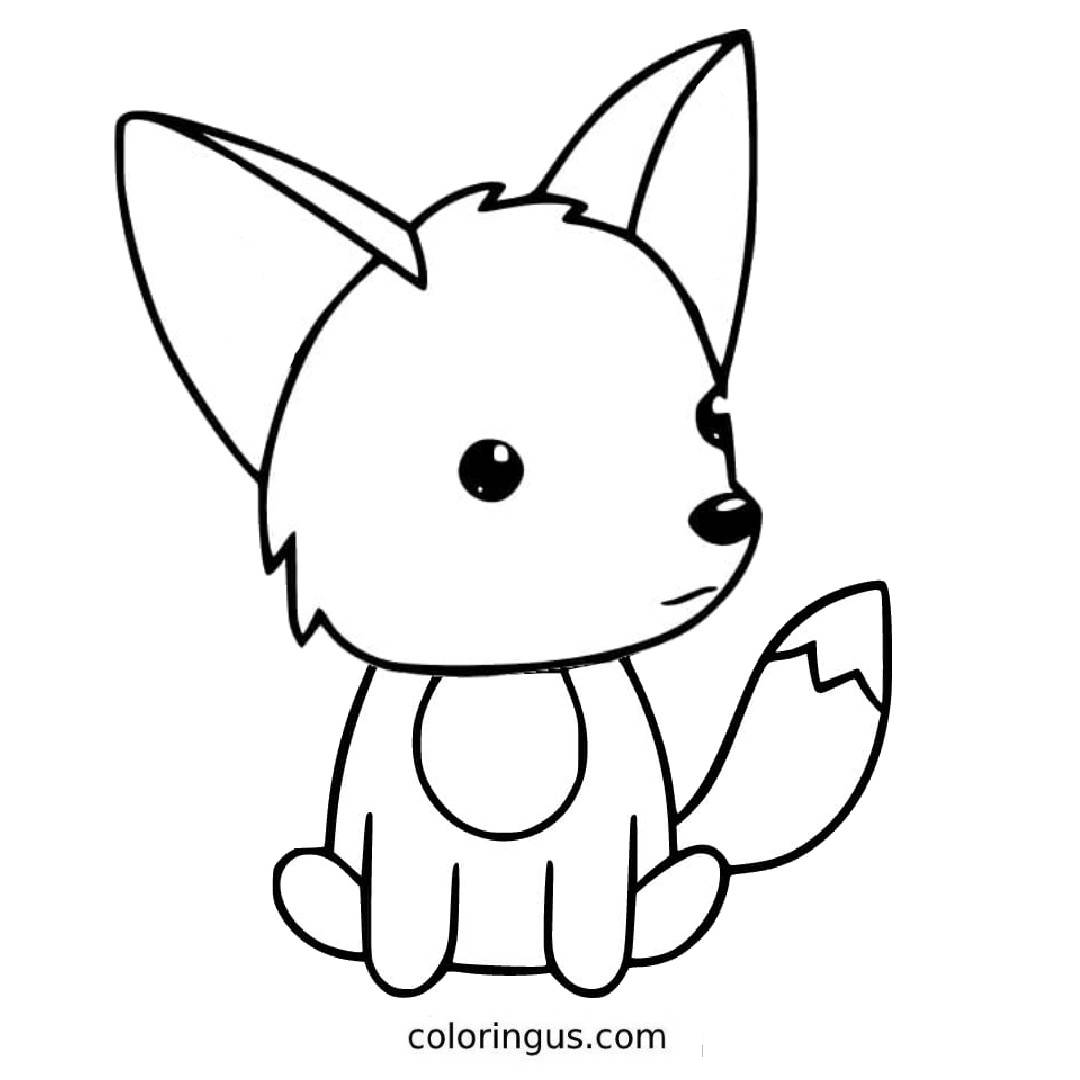 Printable cute baby fox