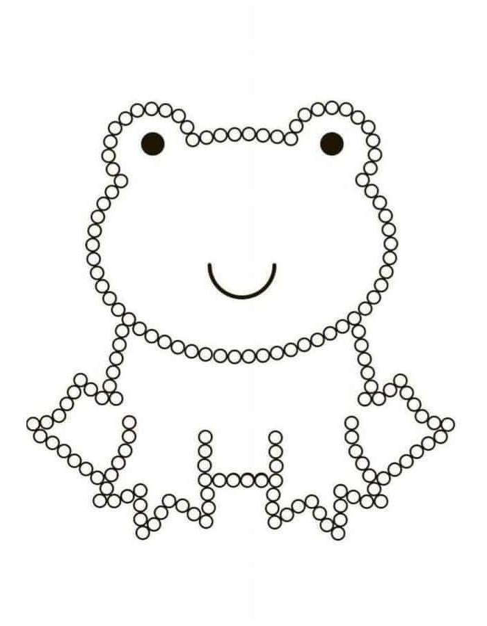 Cute Frog Dot Art Coloring Page