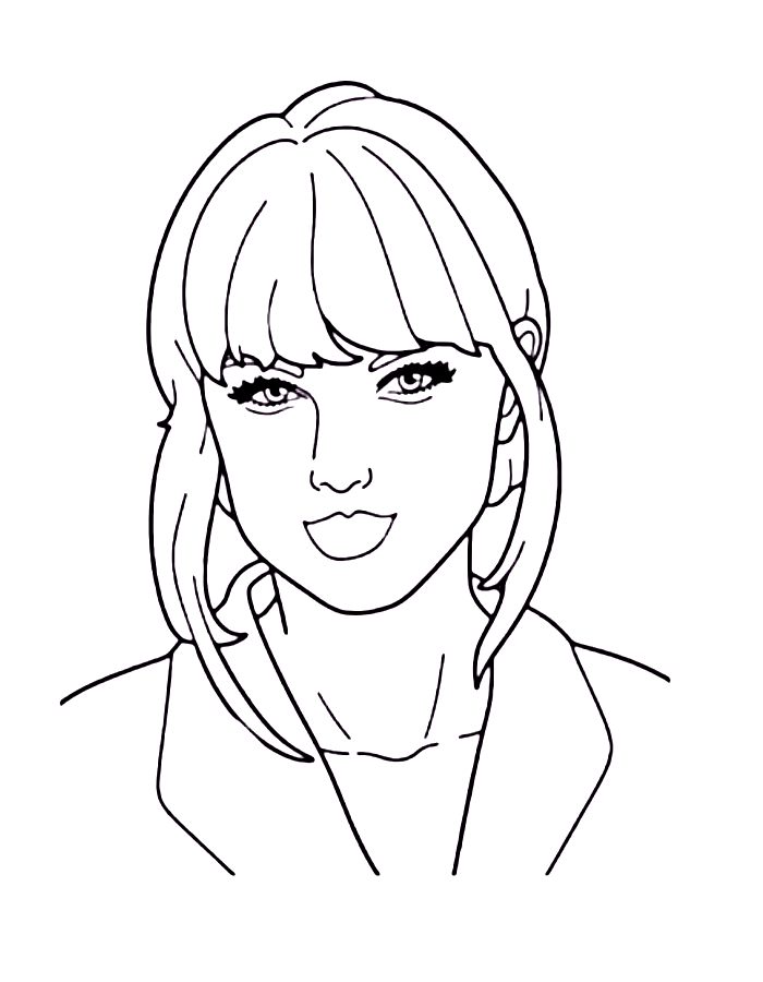 Cute Girl Taylor Swift Coloring Page