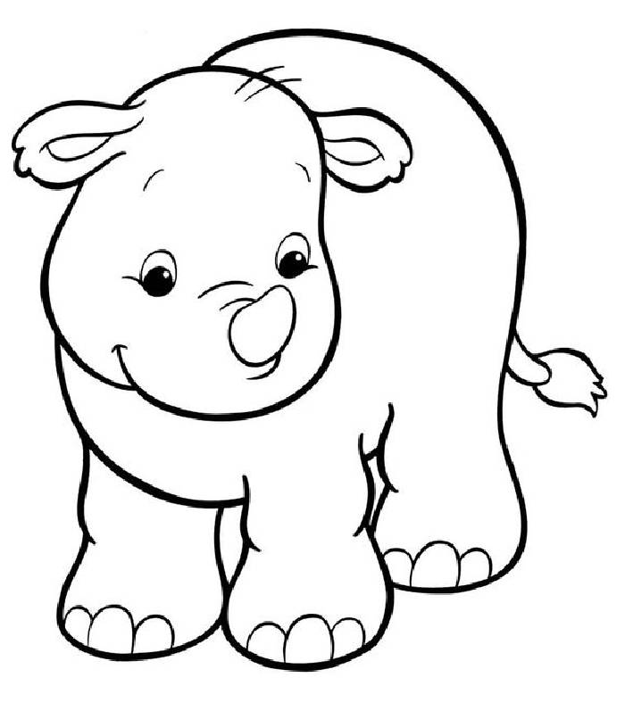 Cute Hippo Coloring Page