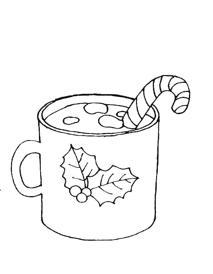 Cute Hot Chocolate Drawing Pdf Coloring Page