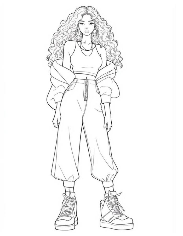 Cute Human Coloring Page