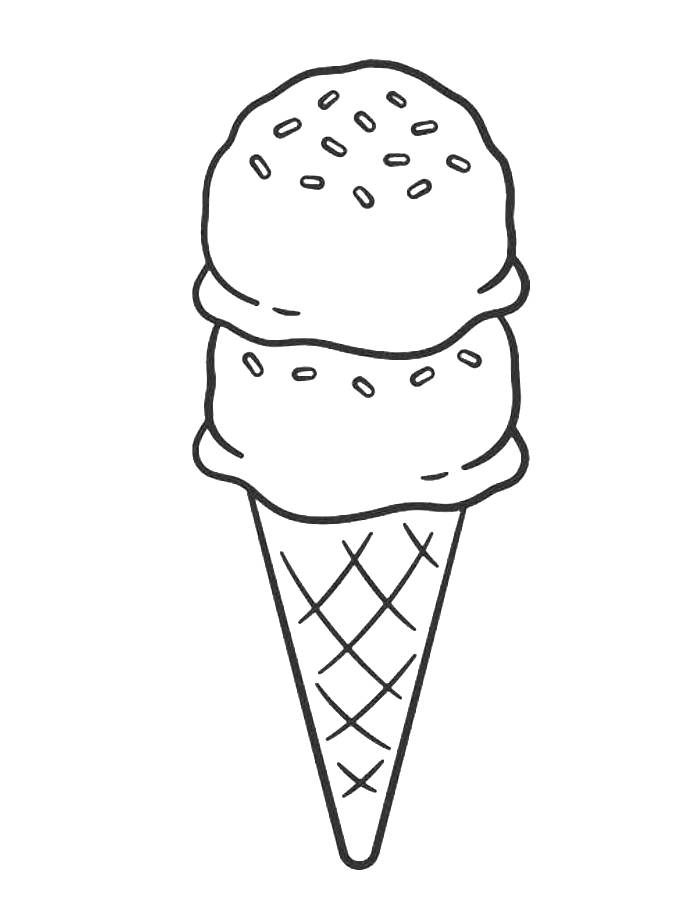 Cute Ice Cream Line Art Coloring Page