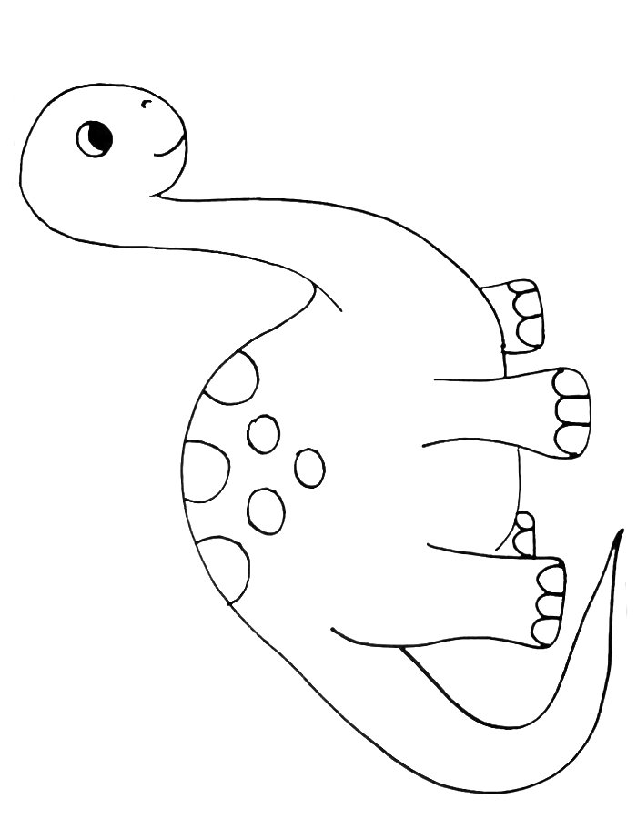 Cute Kawaii Dinosaur Coloring Page