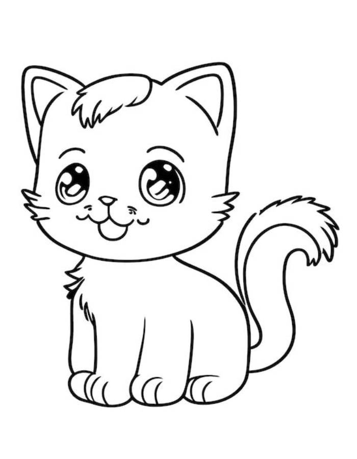 Cute Kitten Printable Outline Cute Kitten Printable Outline Coloring Page