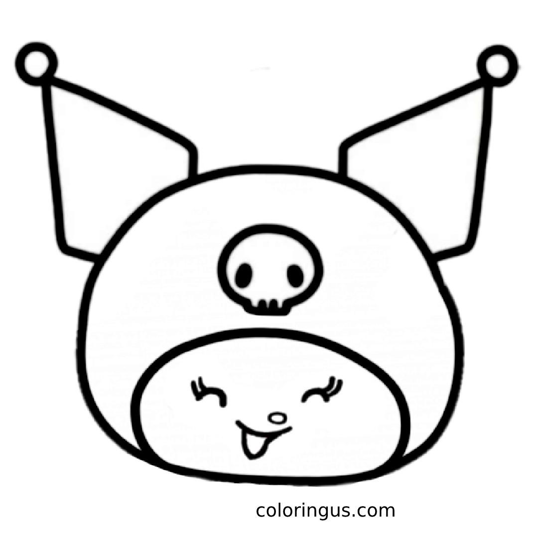 Kuromi coloring pages free printable - Cute Kuromi Face Coloring 