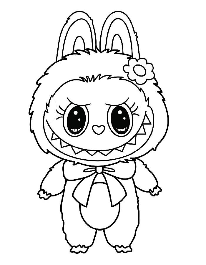 Cute Labubu Mokoko Monster With Heart