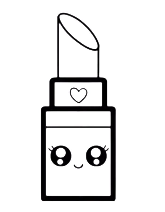 Cute Lipstick For Kids And Toddlers Coloring Page