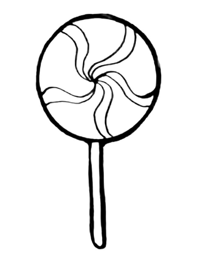 Cute Lollipop Very Easy Coloring Page