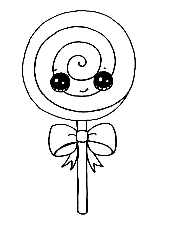 Cute Lollipop Coloring Page