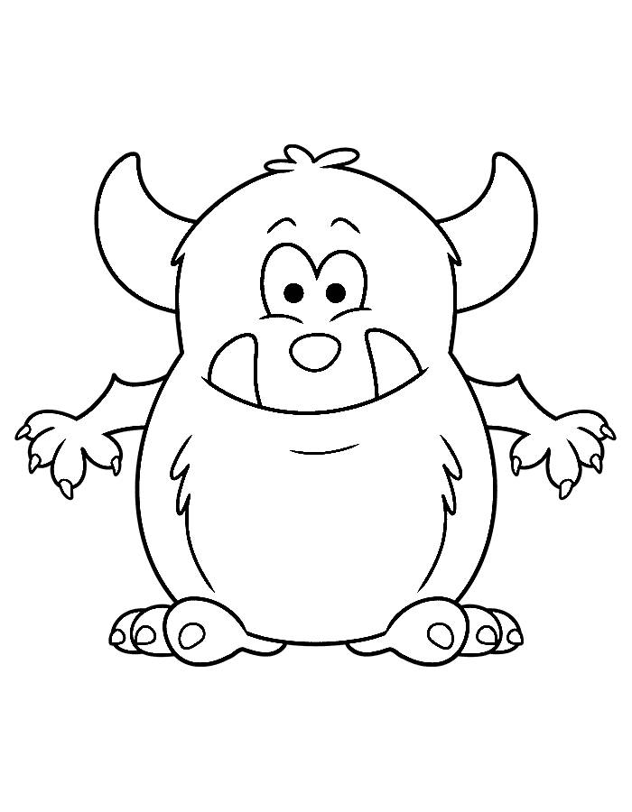 Cute Monster Coloring Page