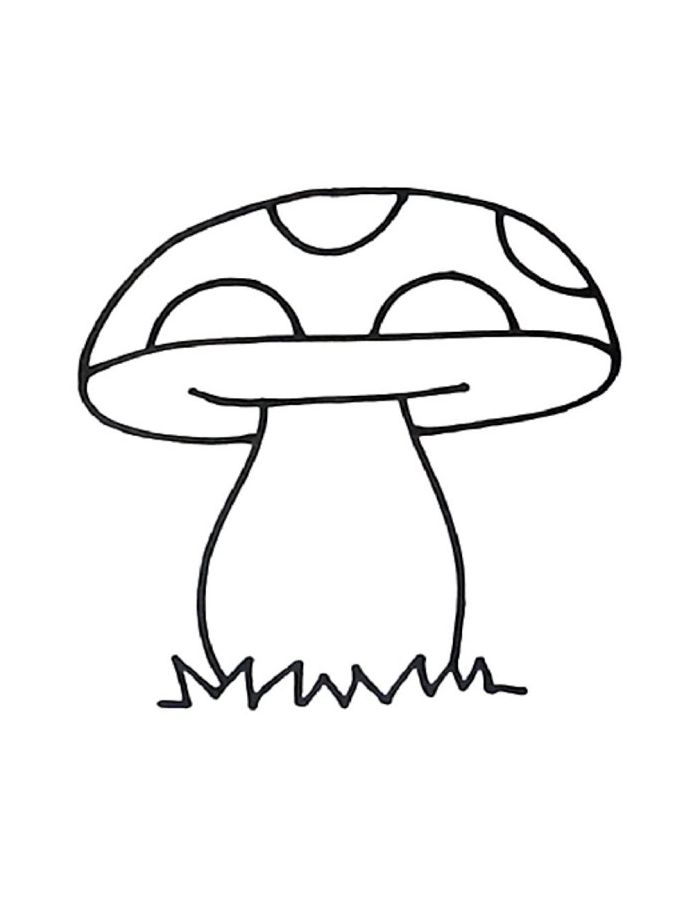 Cute Mushroom Coloring Page