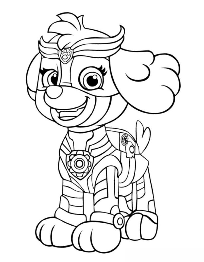Cute PAW Patrol Superhero Puppy Coloring Page