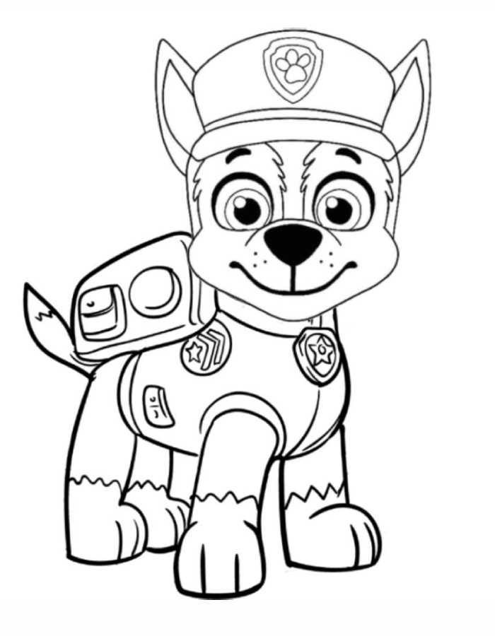 Cute Police Puppy Inspired By Paw Patrol Coloring Page