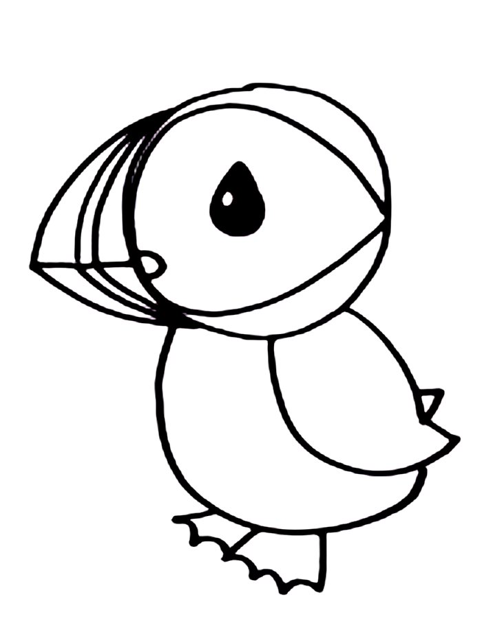 Cute Puffin Coloring Page