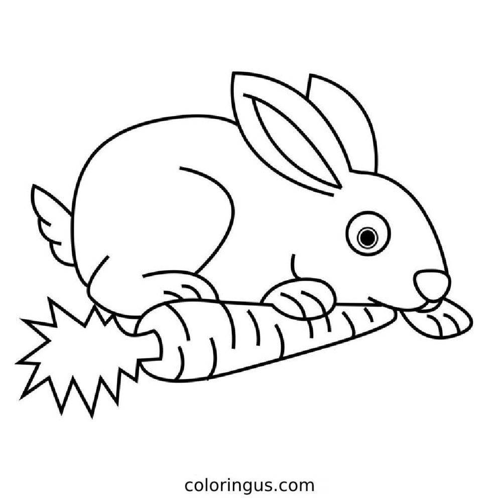 Check Cute Rabbit Coloring Page