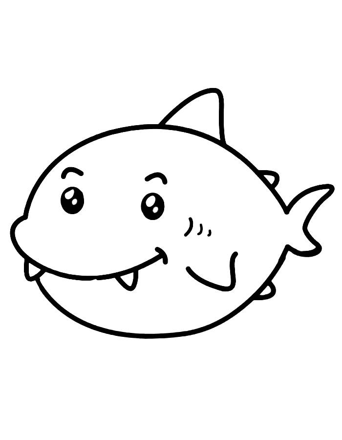 Cute Shark Coloring Page