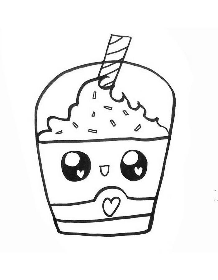 Cute Starbucks Kawaii Coloring Page