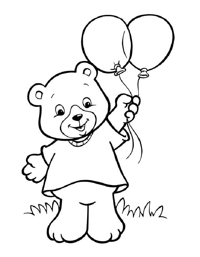 Cute Teddy Bear Coloring Page