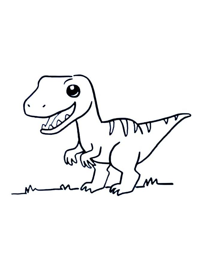 Cute Velociraptor Coloring Page