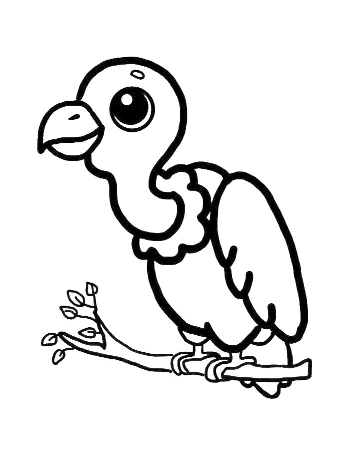 Cute Vulture Coloring Page