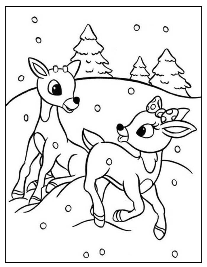 Cute Winter Animal Coloring Page