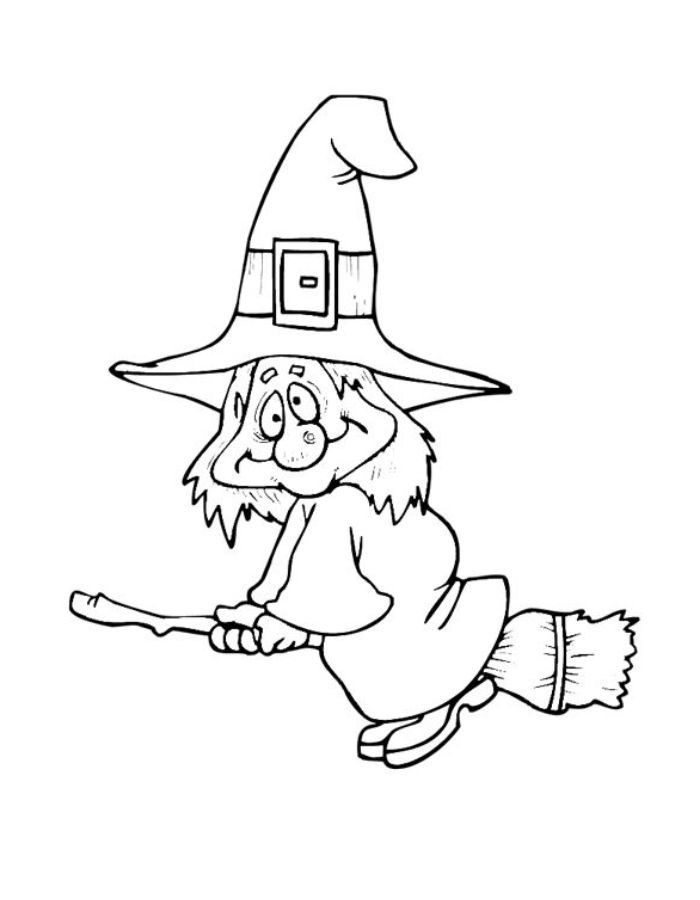 Cute Witch Coloring Page