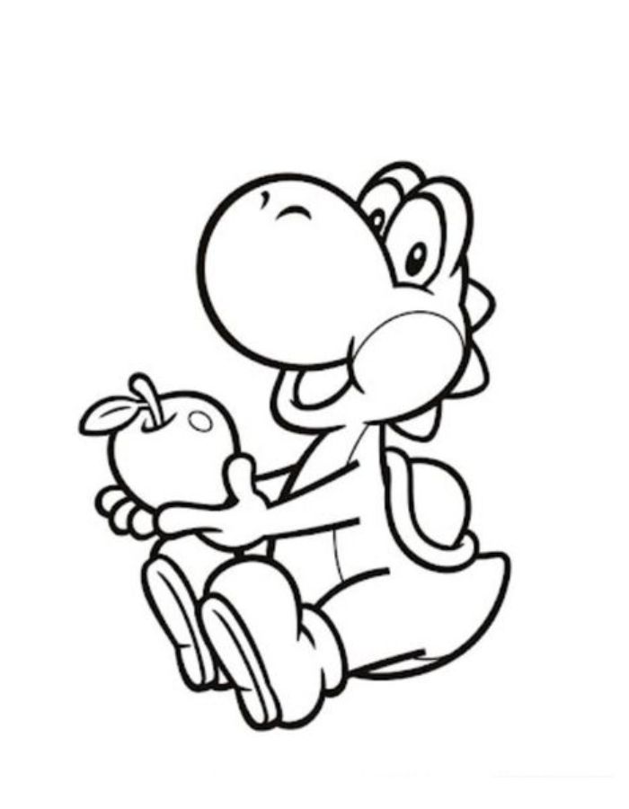 Cute Yoshi Coloring Page