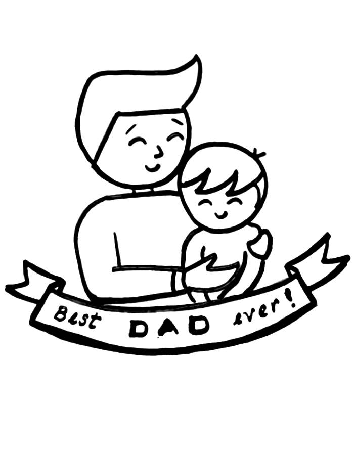Dad Drawing Father's Day Drawing Coloring Page