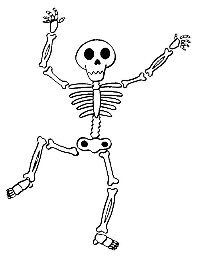 Dancing Skeleton Coloring Page